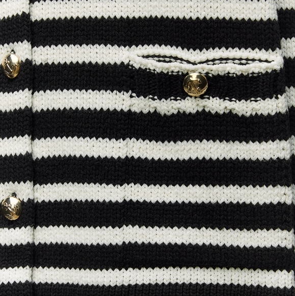 New Zara Striped Knit Cardigan With Gold Buttons - Picture 4 of 14